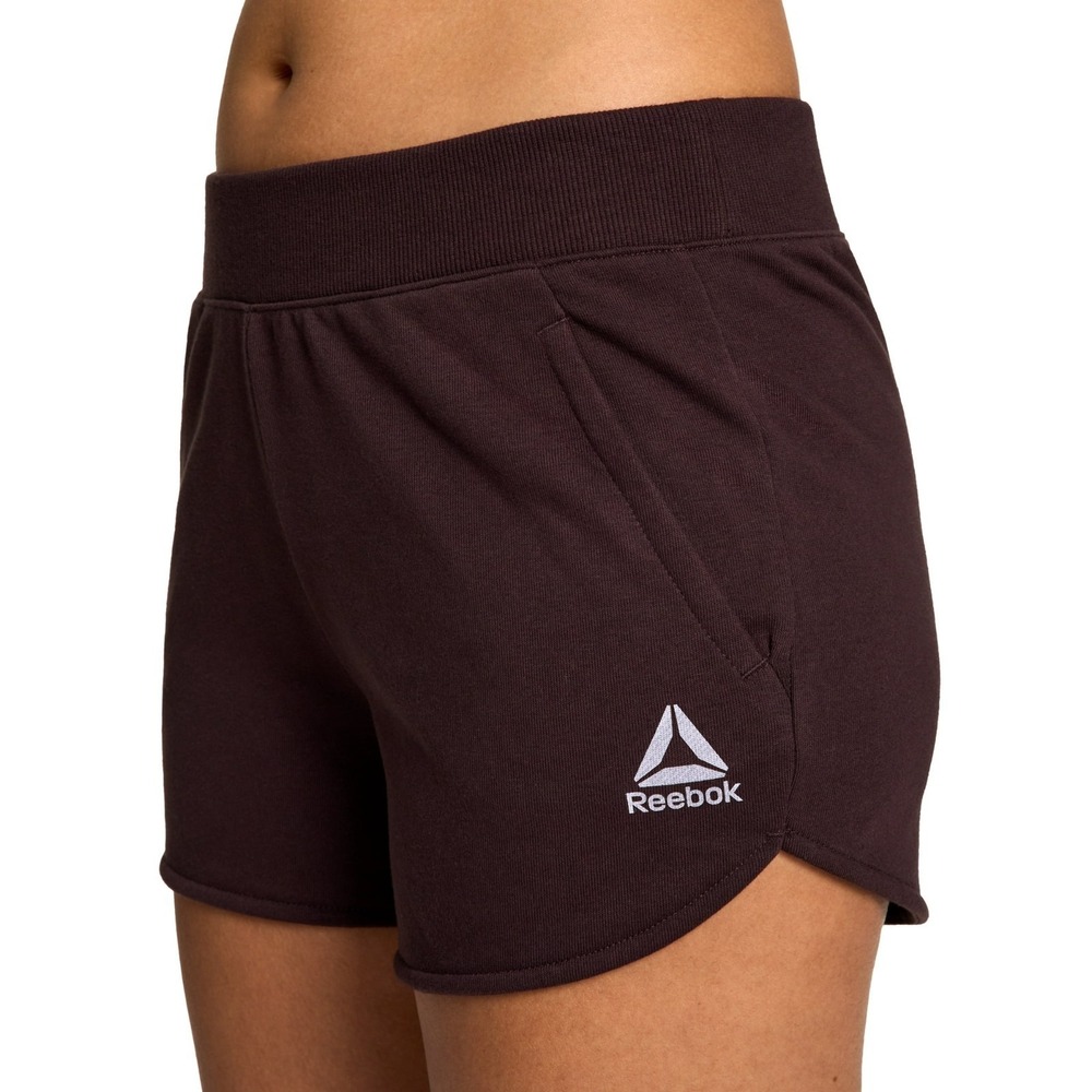 Women's Large Brown Reebok‎ Studio Shorts Relaxed Fit Pockets Stretch Activewear